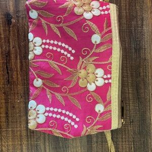 Elegant Pink Floral Clutch